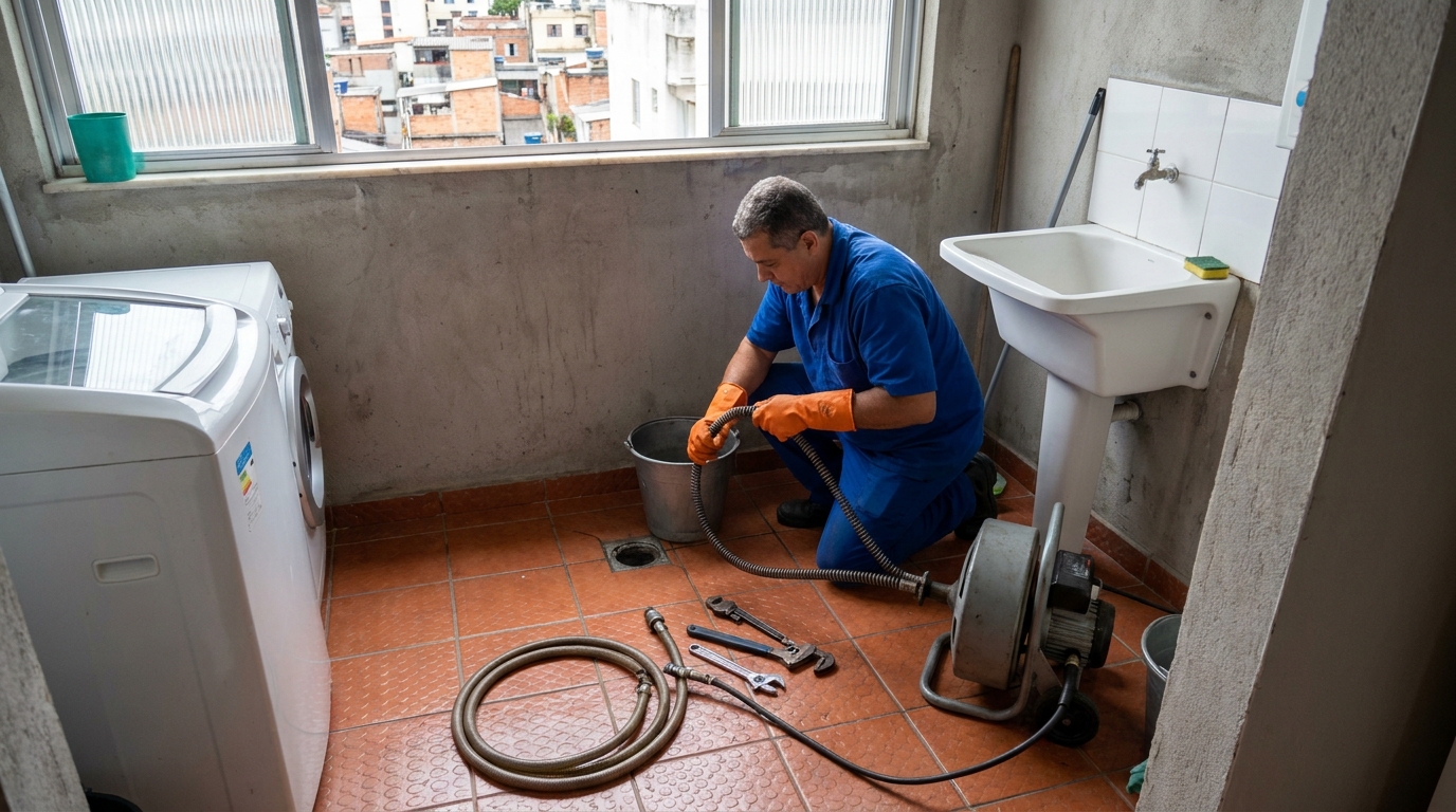 Desentupimento de ralo com equipamento em Rio Branco‑AC