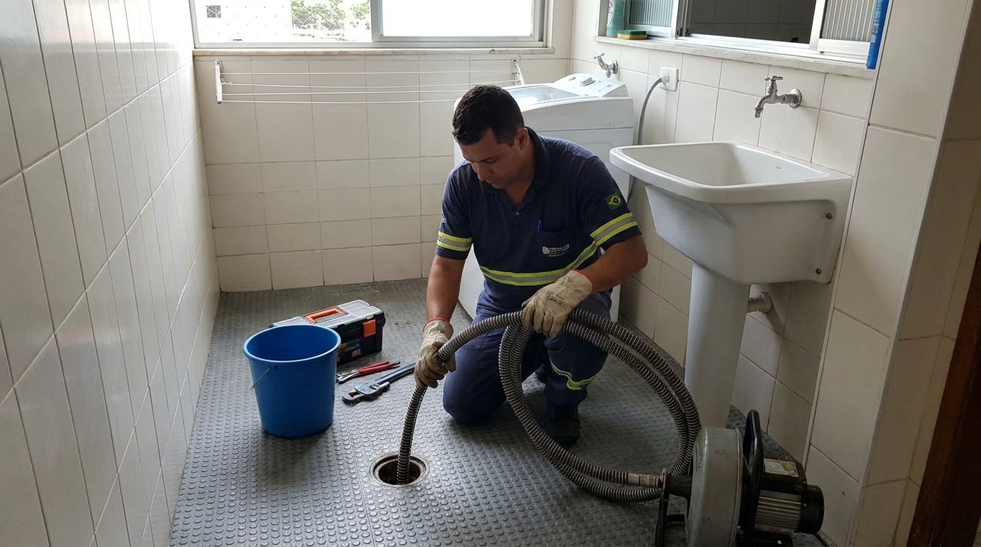 Desentupimento de ralo residencial em Rio Branco‑AC