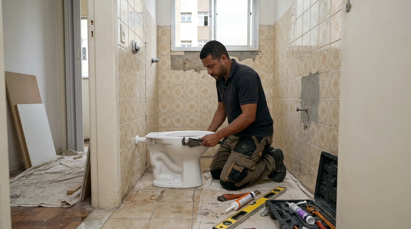 Instalação de vaso sanitário profissional em Rio Branco‑AC
